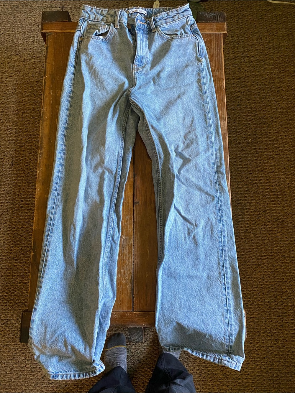 Zara Light Blue Relaxed Denim Jeans